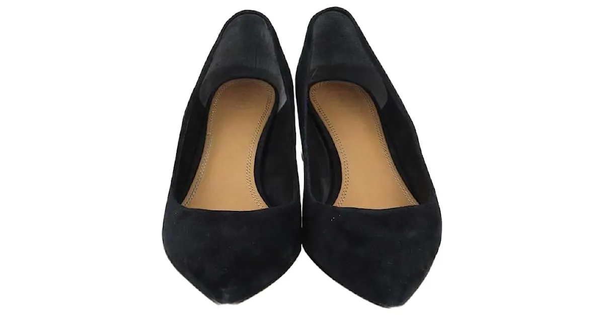 Tory Burch Tacones de Bloque Negros Olimpia con Punta Puntiaguda 