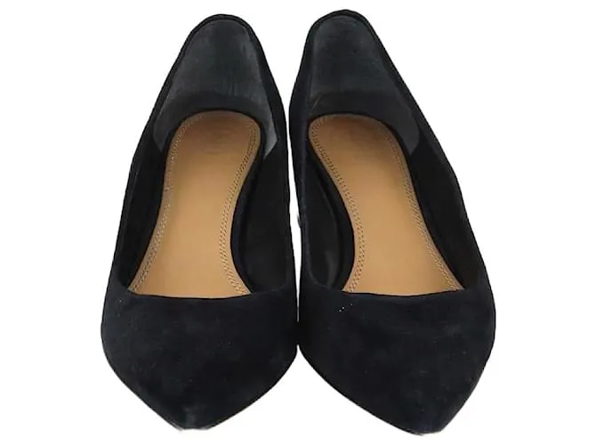Tory Burch Tacones de Bloque Negros Olimpia con Punta Puntiaguda 