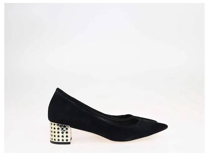 Tory Burch Tacones de Bloque Negros Olimpia con Punta Puntiaguda 