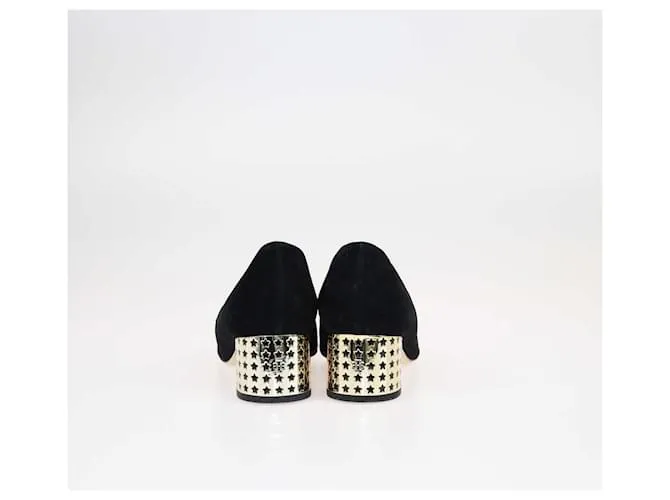 Tory Burch Tacones de Bloque Negros Olimpia con Punta Puntiaguda 