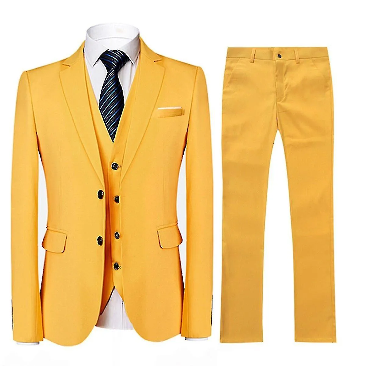 TRAJE DE 3 PIEZAS PARA HOMBRE SLIM FIT CLáSICO TRAJES DE BODA DE NEGOCIOS ESMOQUIN BLAZER CHALECO PANTALONESYUHAO