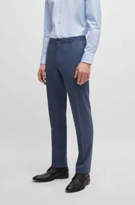 Traje slim fit de paño elástico con estampado