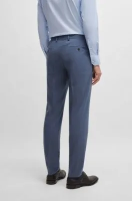 Traje slim fit de paño elástico con estampado