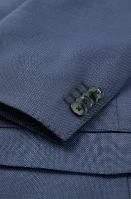 Traje slim fit de paño elástico con estampado