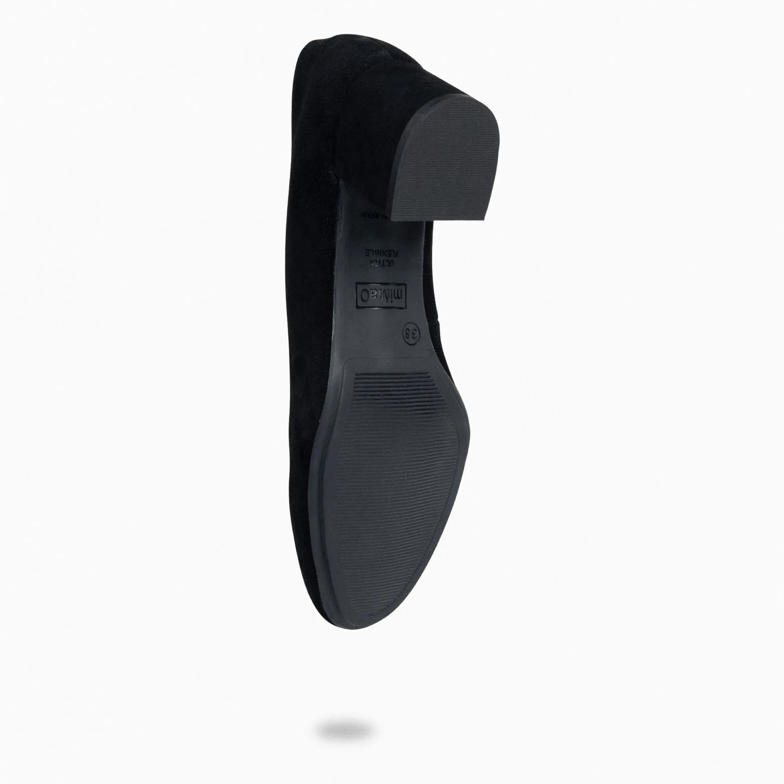 URBAN REDONDO – Zapatos de tacón bajo de ante NEGRO