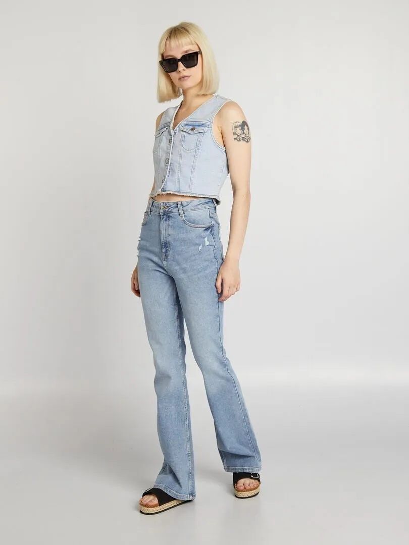 VAQUERO FLARE/BOOTCUT DE TIRO ALTO  AZUL