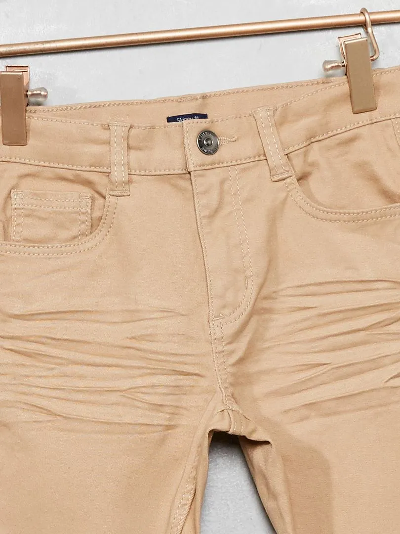 VAQUERO SKINNY CON 5 BOLSILLOS  BEIGE