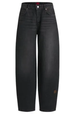 Vaqueros relaxed fit de denim rígido gris