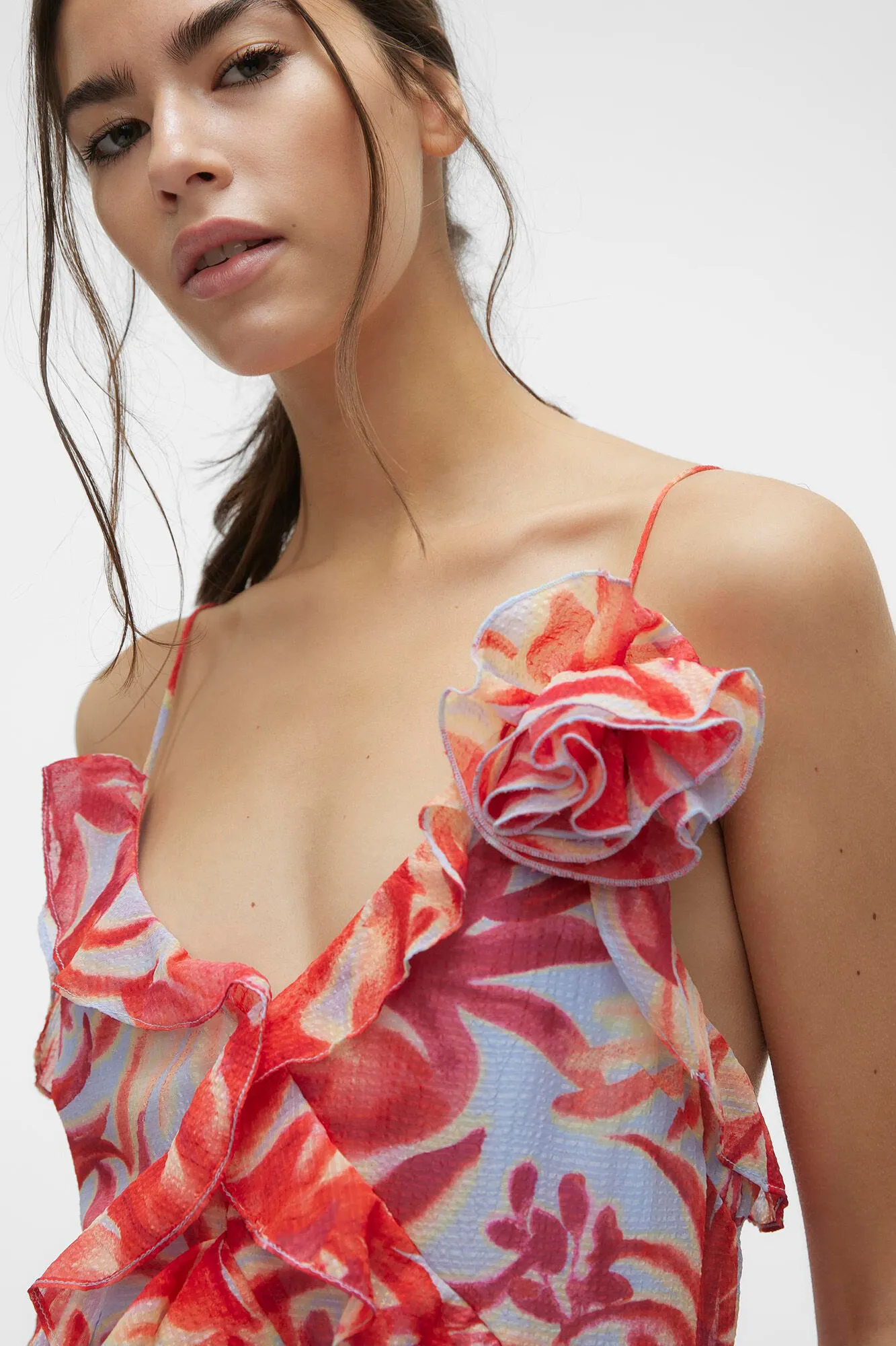 Vero Moda Vestido corto de volantes