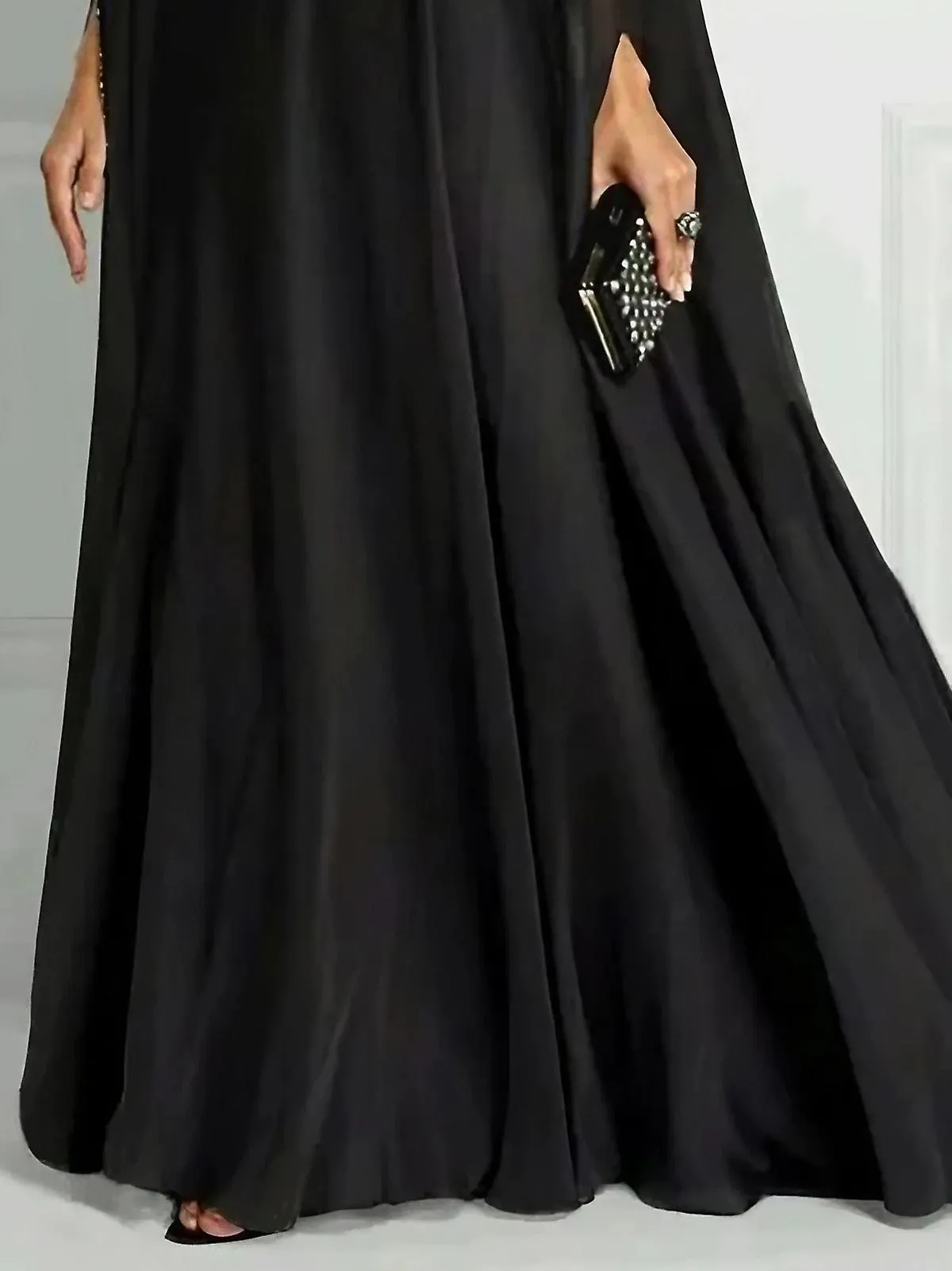 Vestido de noche de fiesta de lujo elegante de lujo femenino Cuello redondo Mangas largas Banquete Vestidos Maxi de fiesta para 