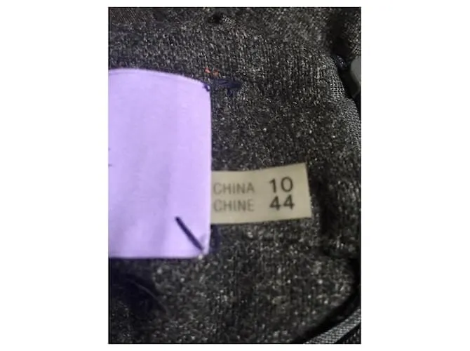 Vestido de seda de lana Vera Wang Gris antracita 