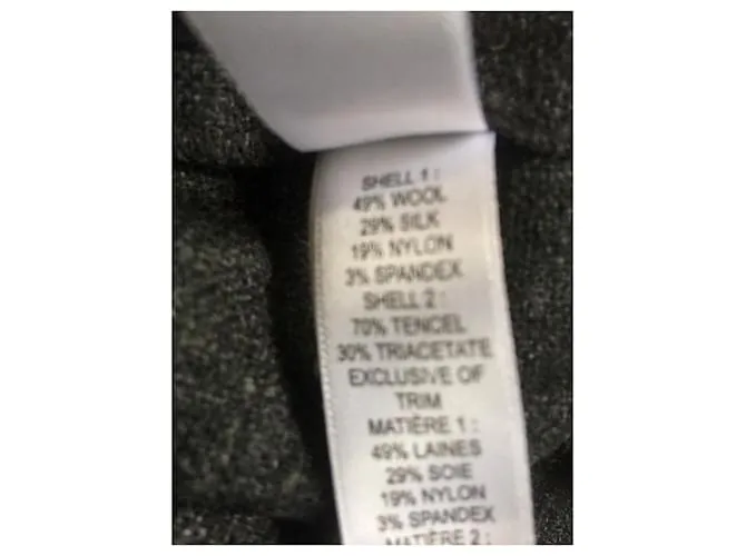 Vestido de seda de lana Vera Wang Gris antracita 