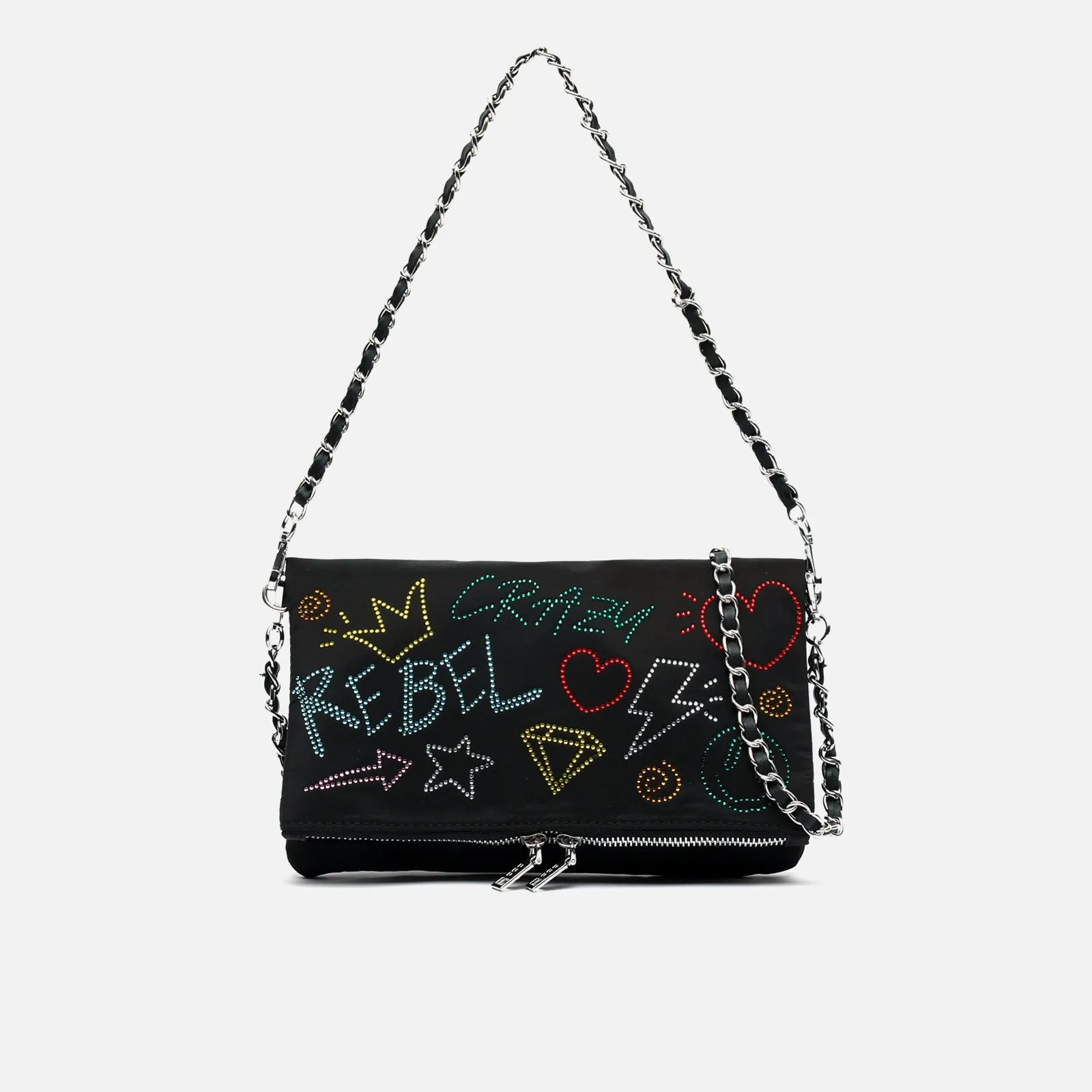 Vigri bolso de hombro y bandolera de fiesta con detalles brillantes