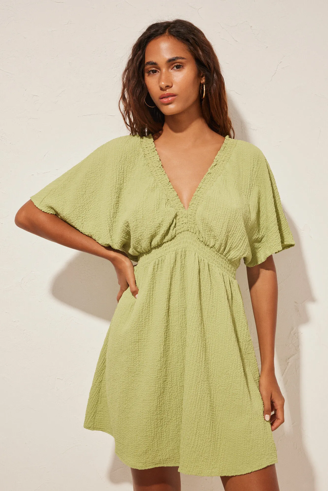 Women'secret Túnica tejido textura verde