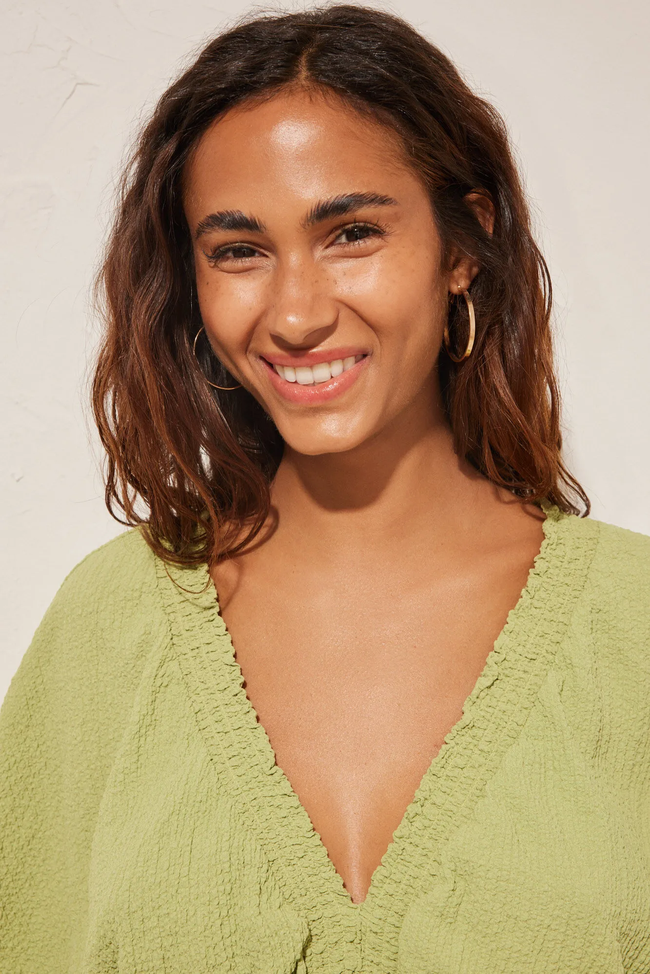 Women'secret Túnica tejido textura verde