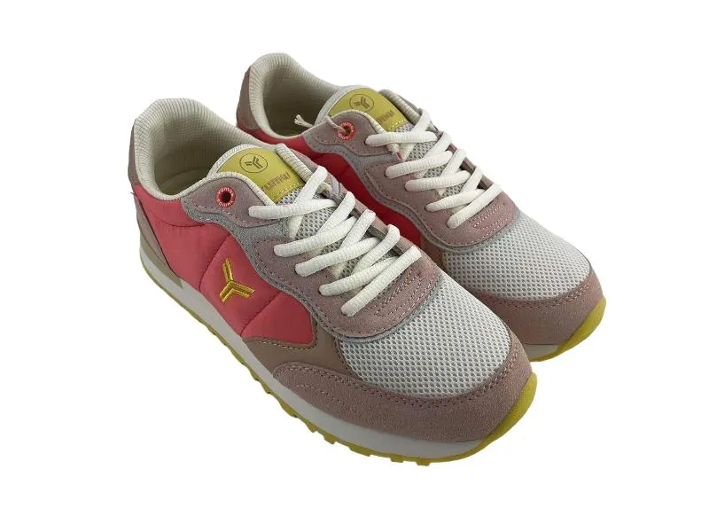 Yumas | Sneakers/tenis mujer cordones y plantilla extraíble Bering coral