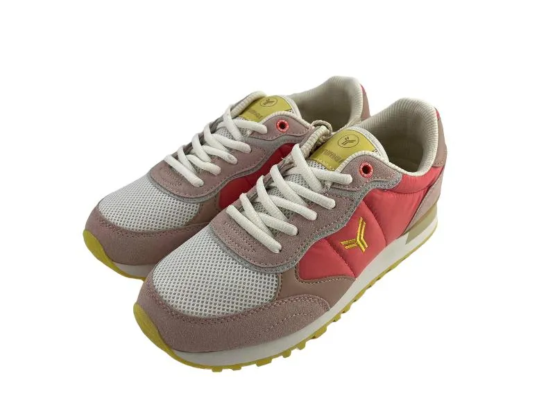 Yumas | Sneakers/tenis mujer cordones y plantilla extraíble Bering coral