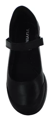 Yuyin Zapato Balerina Escolar Vestir Piel Negro Niña 85401