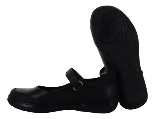 Yuyin Zapato Balerina Escolar Vestir Piel Negro Niña 85401