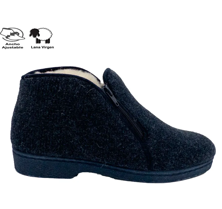 ZAPATILLA DOCTOR CUTILLAS 148 TEJIDO ECORECICLADO MARINO FORRO LANA BOTA CREMALLERAS DE HOMBRE 27249