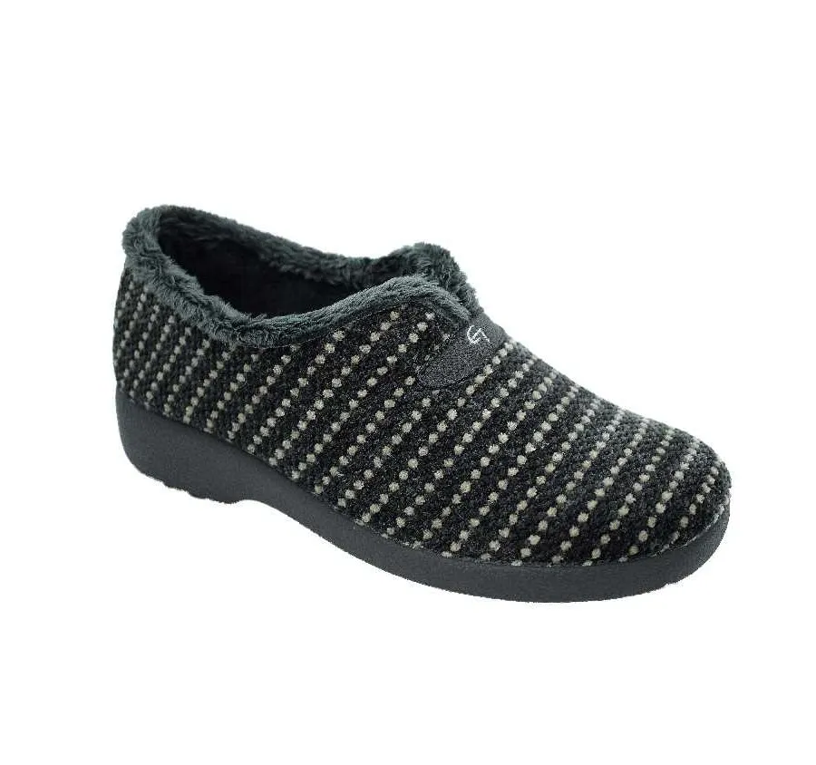 ZAPATILLA GARZON 3922.537 CASA DE MUJER CÓMODA GARZÓN PANTUFLA ABOTINADO TOTEM GRIS OSCURO  27359