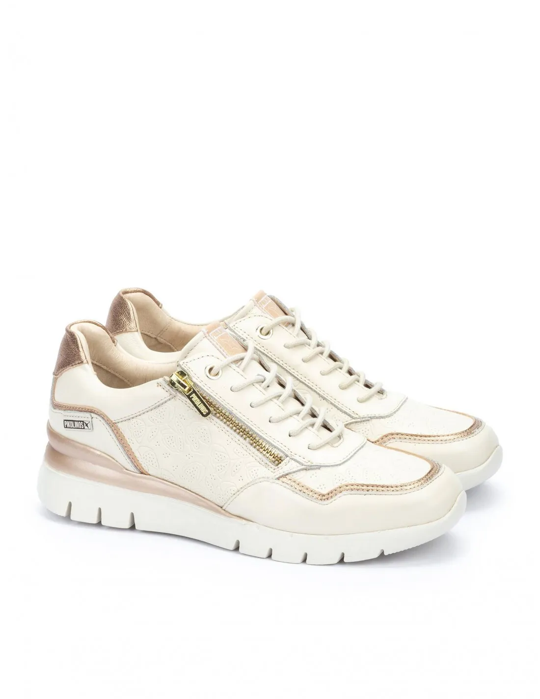 Zapatillas Blancas Relieve Floral PIKOLINOS