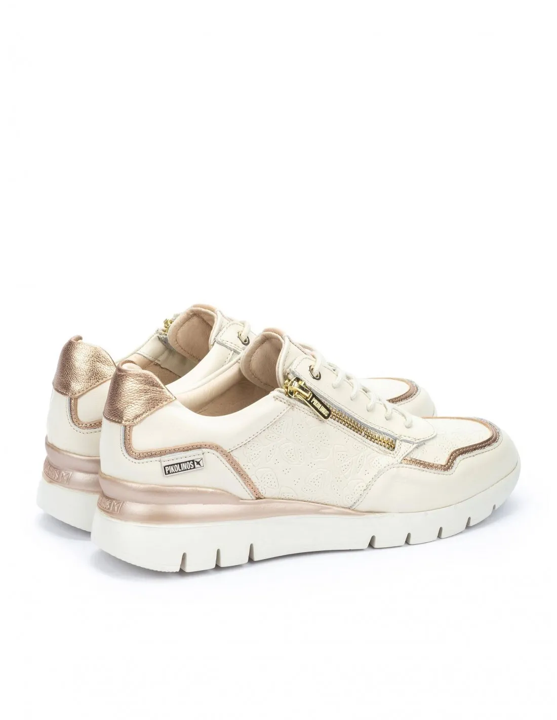 Zapatillas Blancas Relieve Floral PIKOLINOS