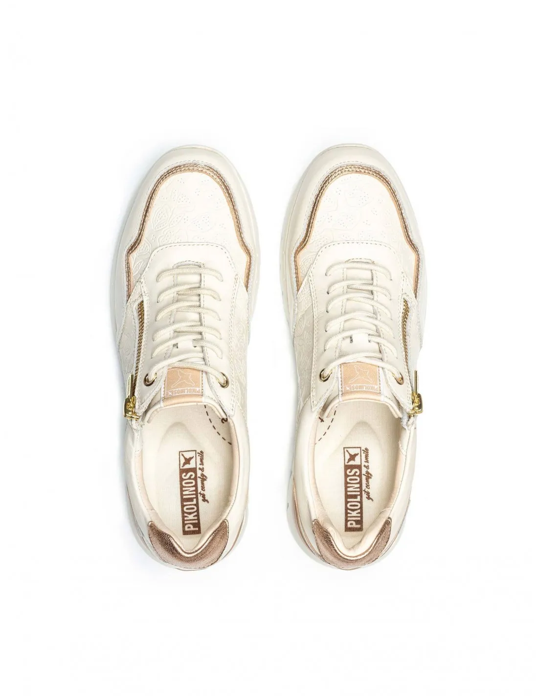 Zapatillas Blancas Relieve Floral PIKOLINOS