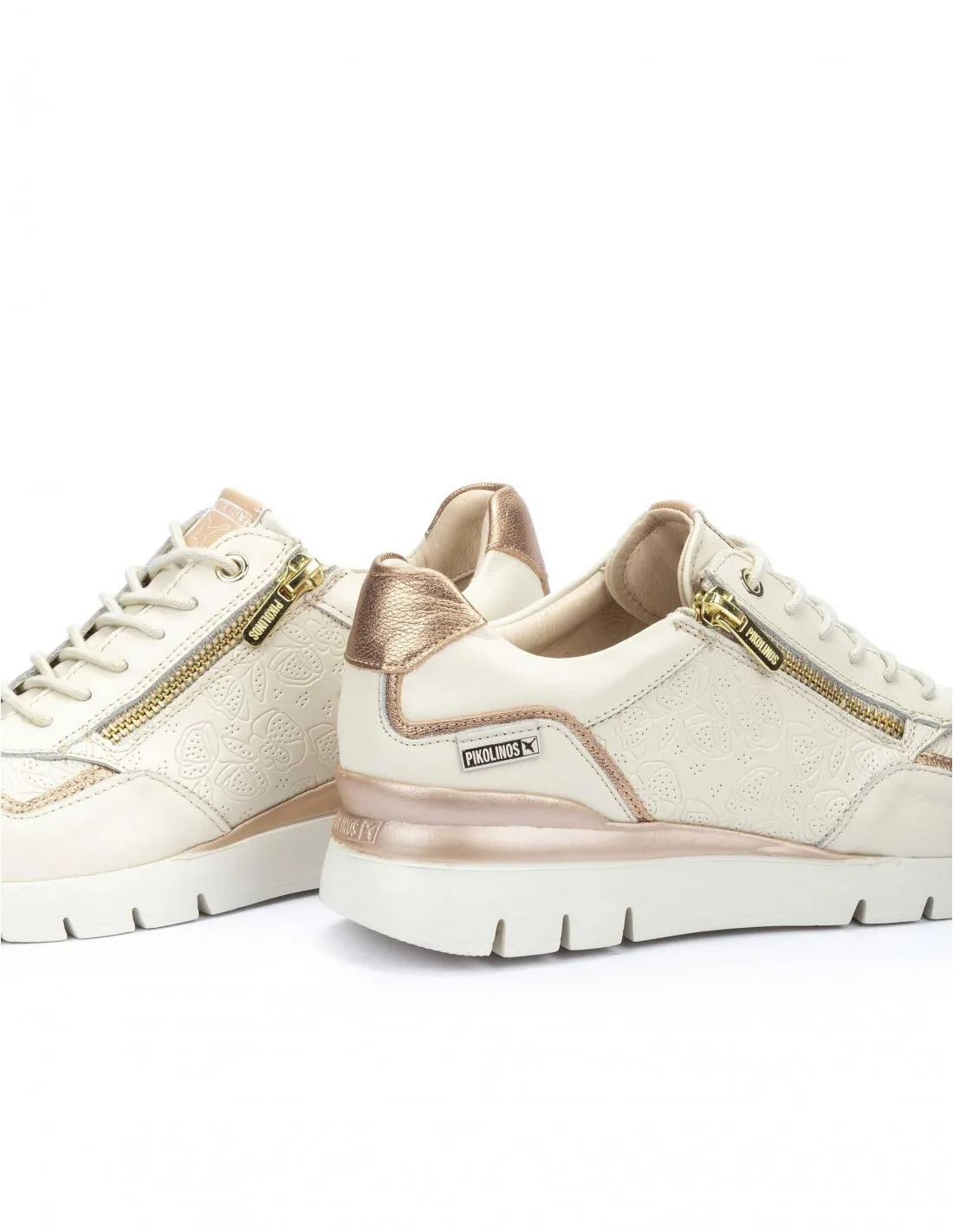 Zapatillas Blancas Relieve Floral PIKOLINOS