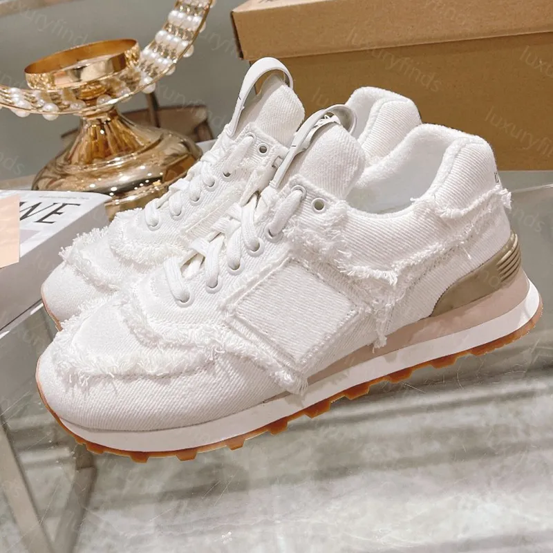 Zapatillas de carreras Diseñador de zapatos para mujeres zapatos de gamuza y zapatillas de malla Mirror de calidad retro