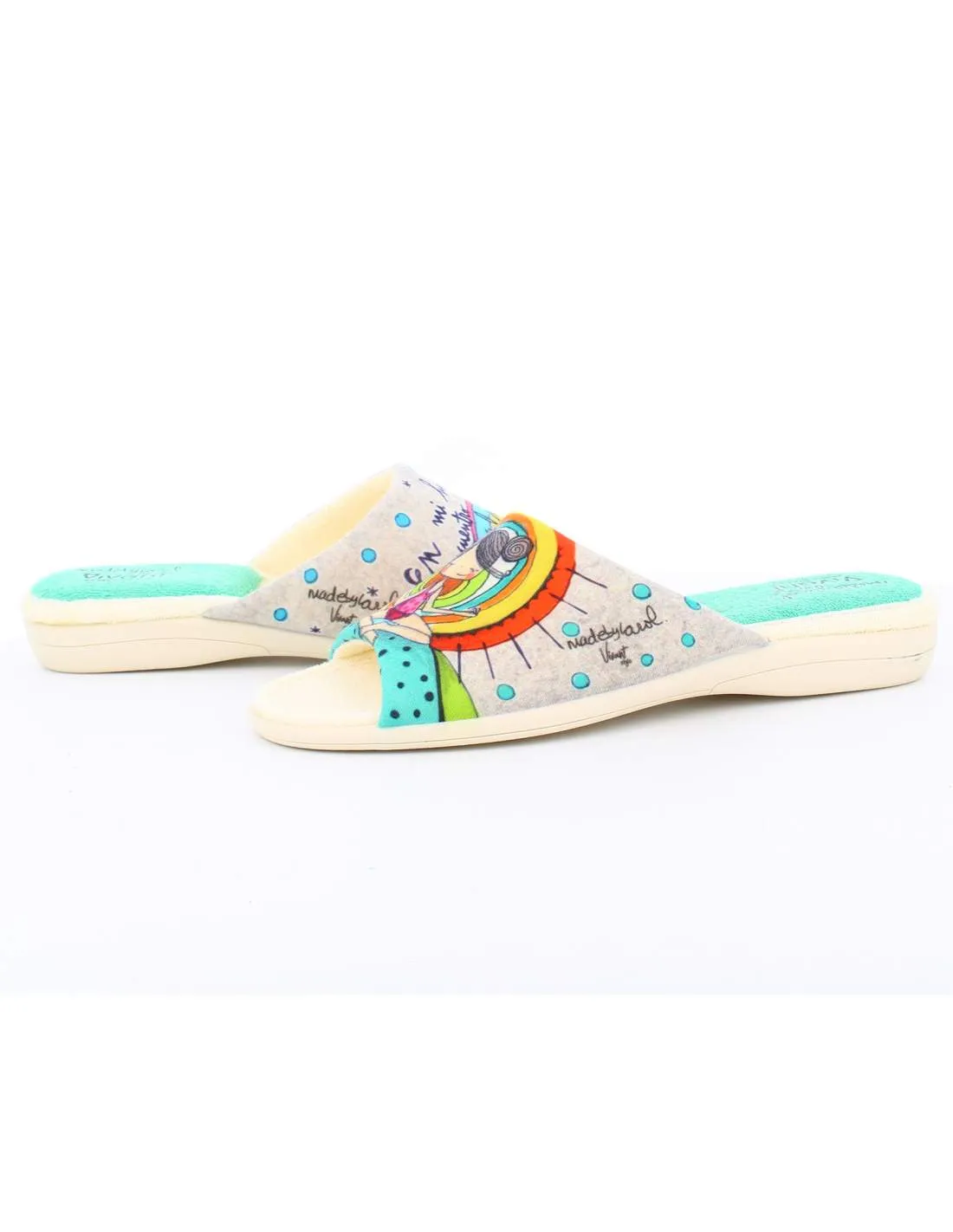 Zapatillas de Casa "En mi hogar encuentro mi calma" Bahía Gris