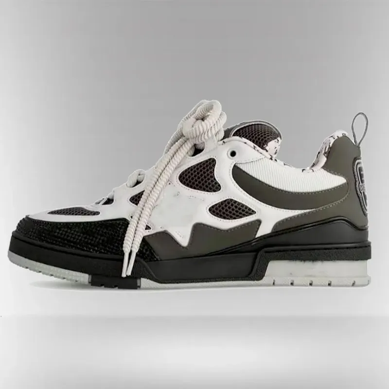 Zapatillas de zapatilla de zapatillas de lujo para hombres zapatos negros bajos bajos zapatos casuales zapatos de goma de goma a