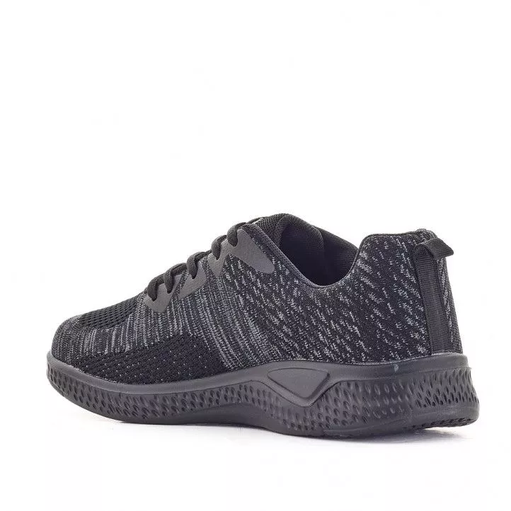 Zapatillas Vicmart negra con detalles grises y cordones