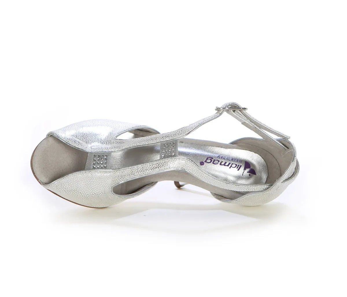 Zapato de fiesta plateado elegante
