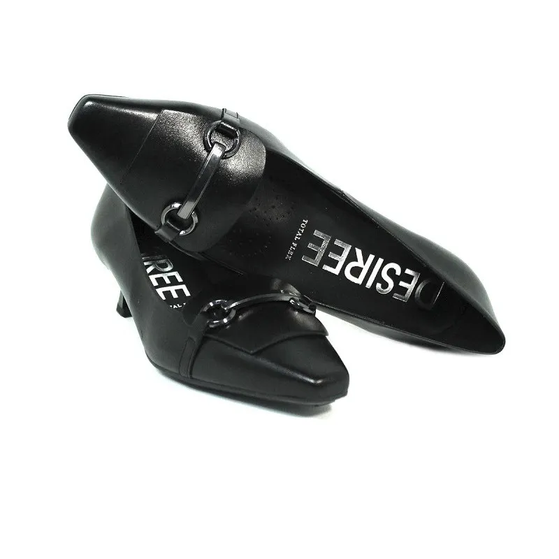 Zapato Solapa Tacón Bajo ELBA10 NEGRO Desireé