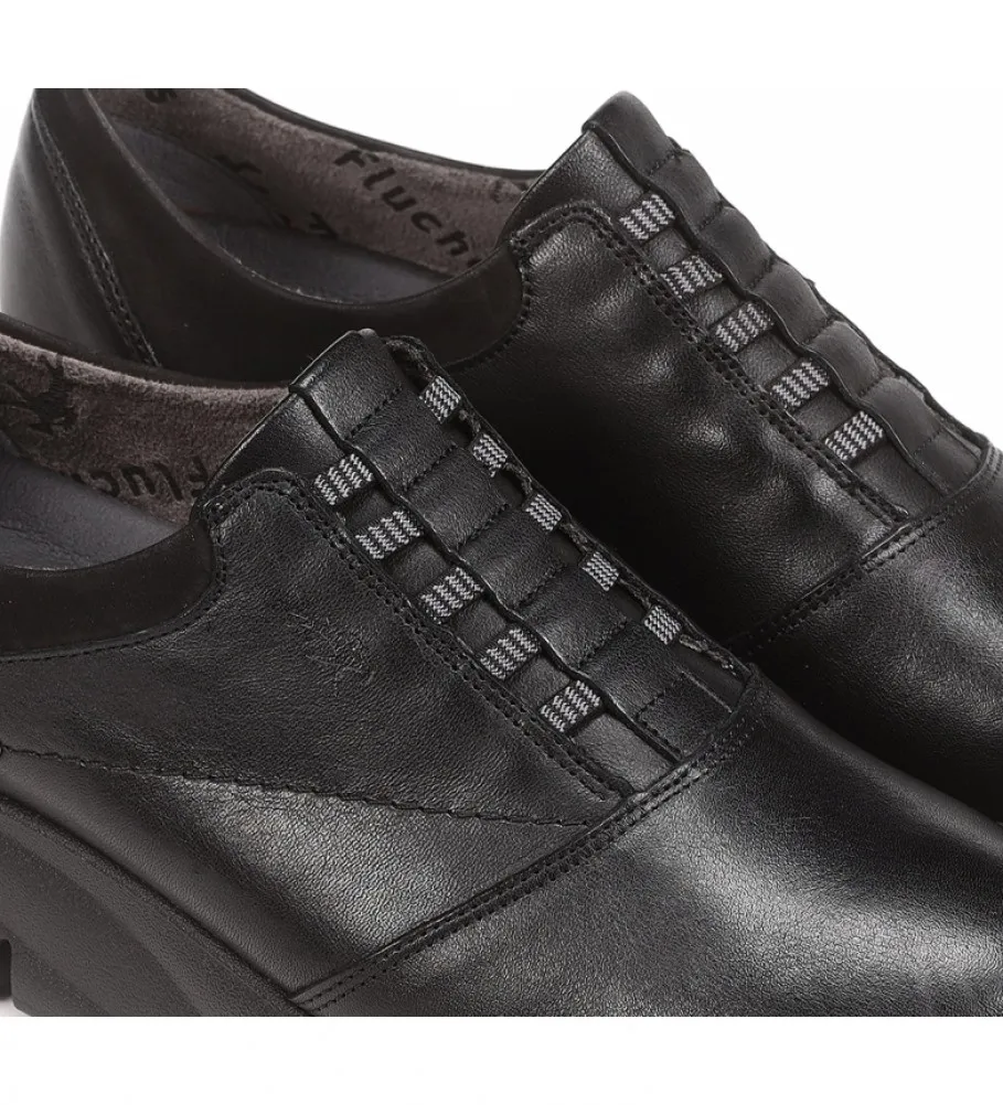 Zapatos de piel Bona F1357 negro