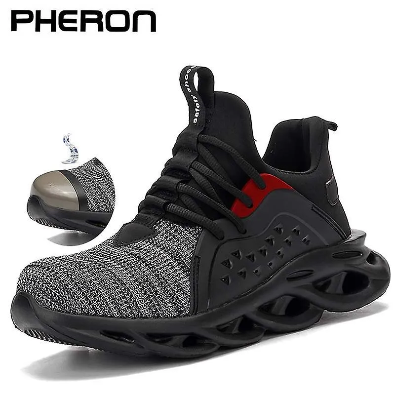 Zapatos de seguridad de moda para hombres Zapatos de trabajo al aire libre con punta de acero Zapatos antiaplastantes ligeros tr
