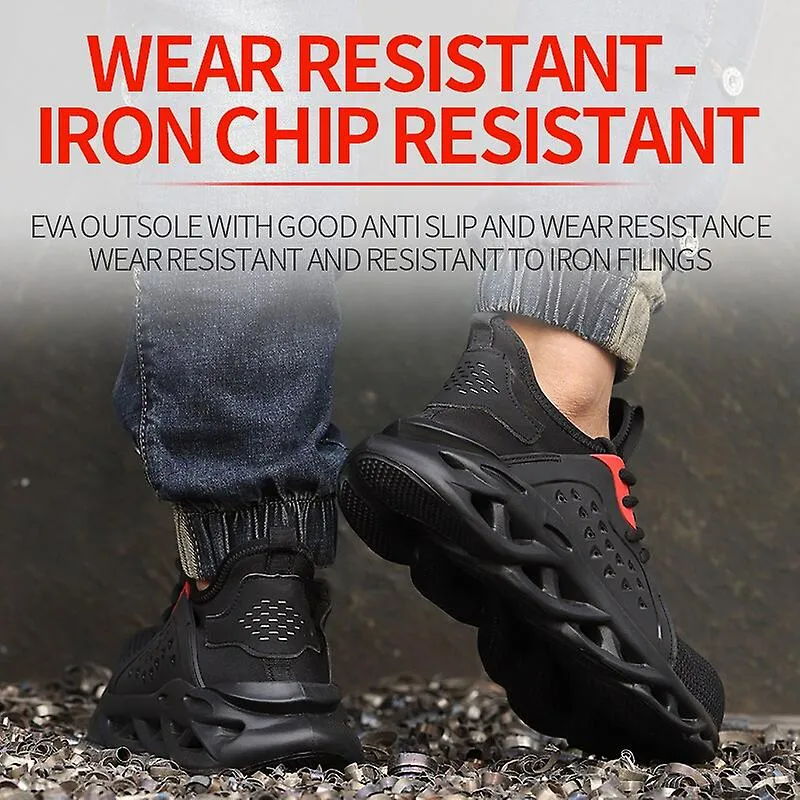 Zapatos de seguridad de moda para hombres Zapatos de trabajo al aire libre con punta de acero Zapatos antiaplastantes ligeros tr