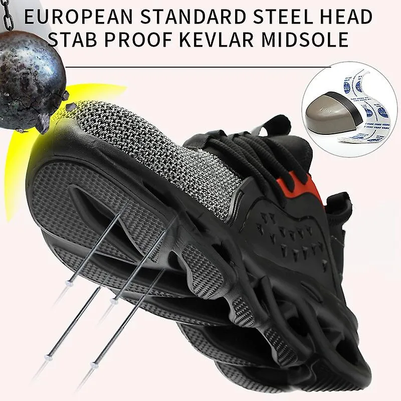 Zapatos de seguridad de moda para hombres Zapatos de trabajo al aire libre con punta de acero Zapatos antiaplastantes ligeros tr