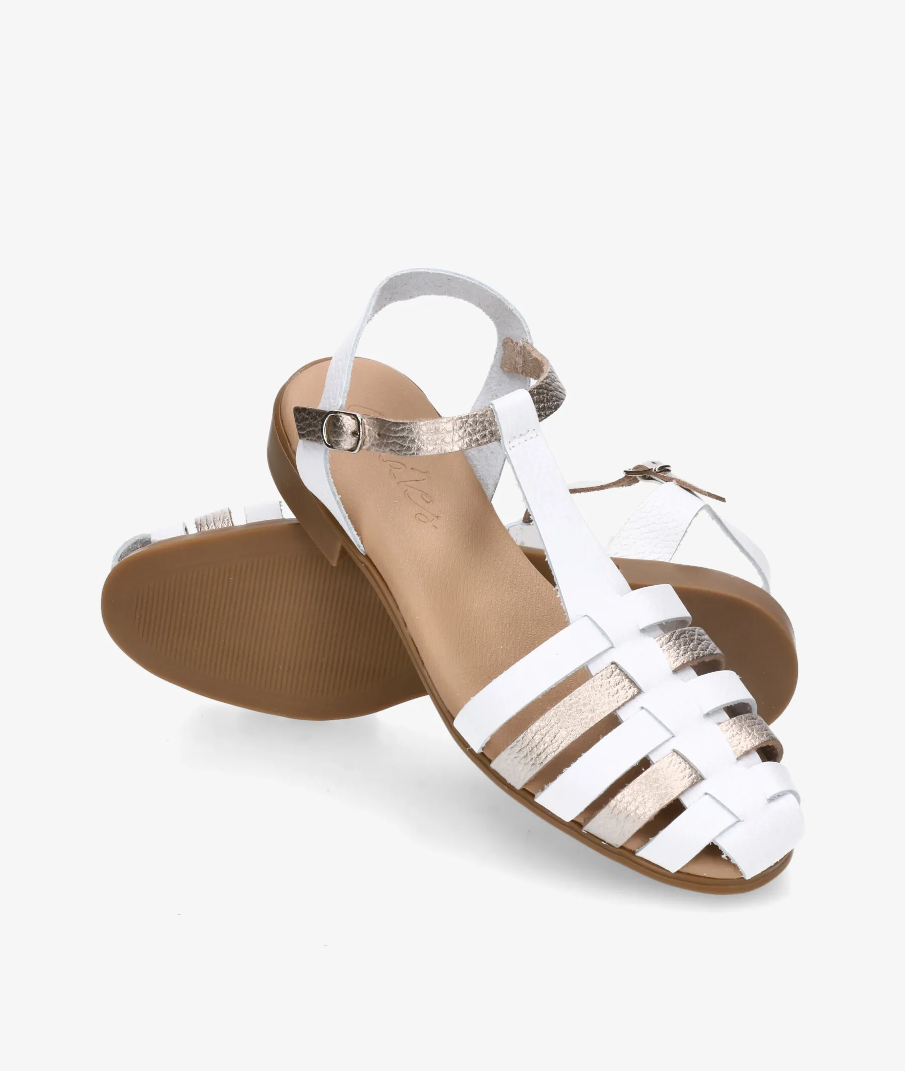 Zapatos de tacón bajo pabloochoa.shoes 117435 en blanco