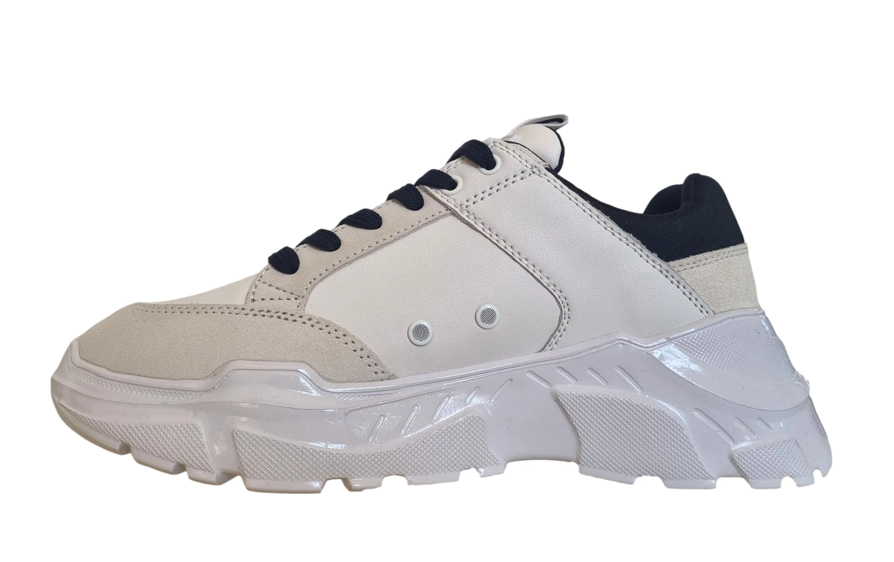 Zapatos deportivos Versace hombre en piel 75YA3SC2 suela speedtrack blanca
