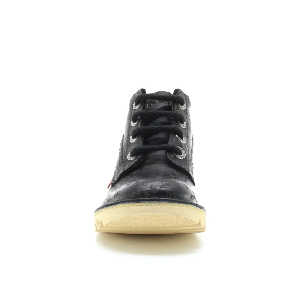 Zapatos Kickers NeoRallye Negro Flores