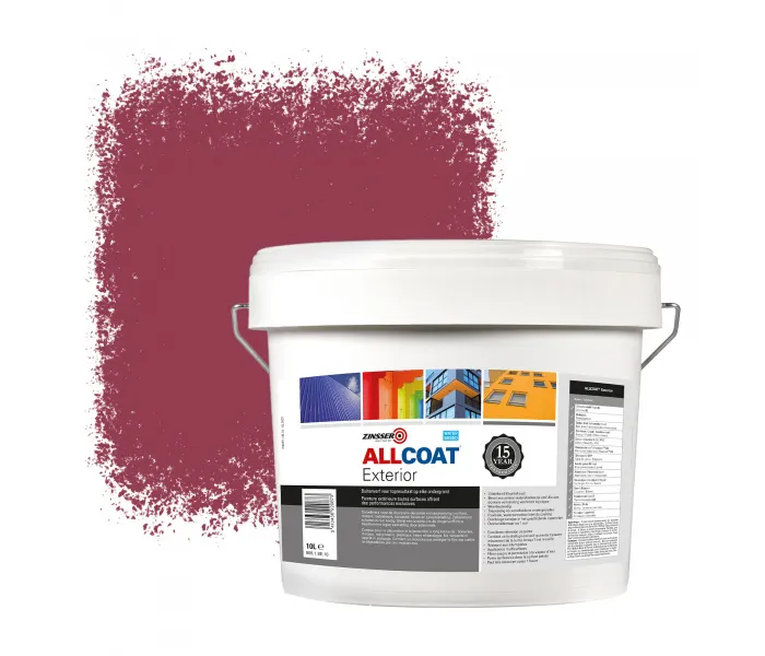 ZINSSER ALLCOAT PINTURA EXTERIOR PARA PAREDES RAL 4002 ROJO VIOLETA  10 LITRO